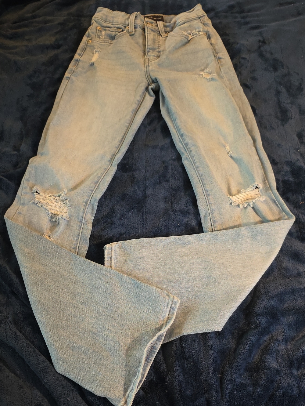 Lucky Brand Light Blue Ripped Flare Jeans